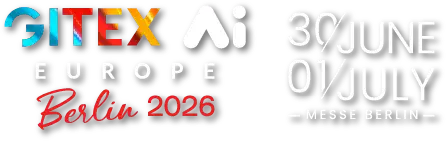 Logotip GITEX AI EUROPE 2026 s datumom održavanja od 30. lipnja do 1. srpnja u Messe Berlinu.
